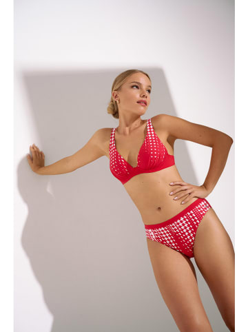 Lisca Bikini-Hose "Quito" in Rot/ Weiß