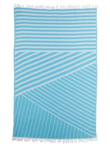 Barine Strandtuch "Cross" in Türkis - (L)165 x (B)95 cm