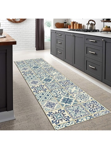 deco Rugs & Carpet Vinyl tapijt "Budapest" blauw/crème