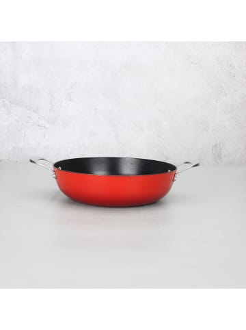 Laguiole 2-delige set: serveerpan met deksel "AirIron'' rood - Ø 28 cm