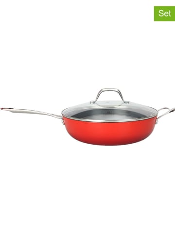 Laguiole 2-częściowy zestaw "Airlron' w kolorze czerwonym - Ø 28 cm