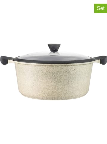 Laguiole 2tlg. Set: Kochtopf ''Jade'' in Beige - 10,4 l