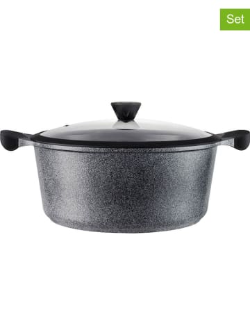 Laguiole 2-delige set: pan met deksel "Charbon" grijs - 10,4 l