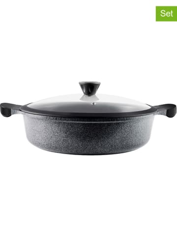 Laguiole 2-częściowy zestaw "Charbon" w kolorze szarym - Ø 28 cm