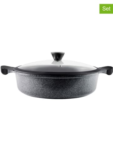 Laguiole 2-częściowy zestaw "Charbon" w kolorze szarym - Ø 32 cm