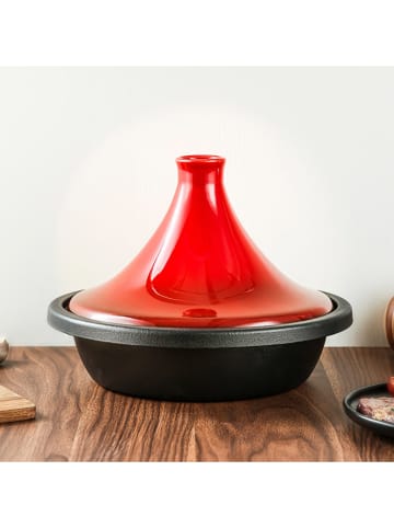 Laguiole Tajine-Topf in Rot/ Schwarz - 2 l