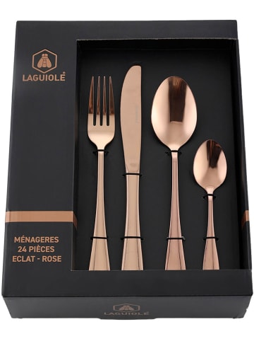 Laguiole 24-delige bestekset "Eclat" roségoudkleurig