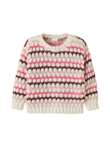 name it Sweter "Lene" w kolorze kremowo-różowo-fioletowym