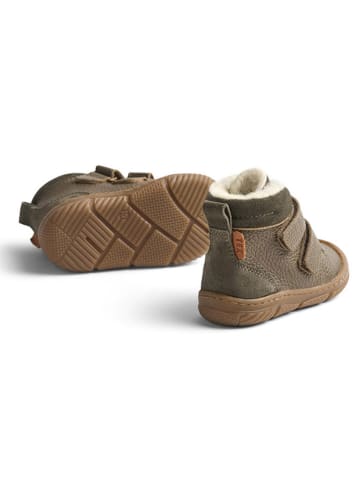 Wheat Leder-Winterboots in Khaki