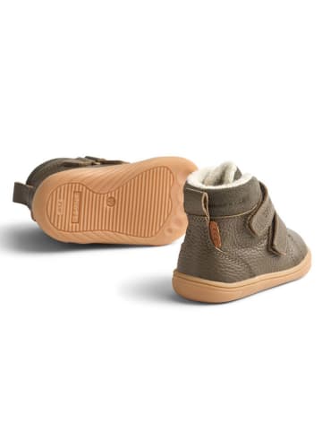 Wheat Leder-Winterboots in Khaki