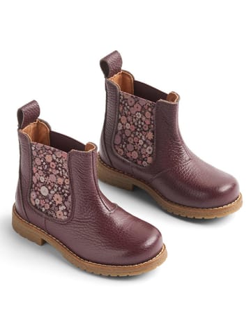 Wheat Leder-Chelsea-Boots in Lila