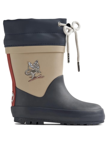 Wheat Rubberlaarzen donkerblauw/beige