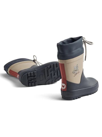 Wheat Rubberlaarzen donkerblauw/beige