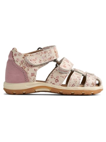 Wheat Leder-Halbsandalen in Creme/ Rosa