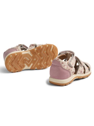 Wheat Leder-Halbsandalen in Creme/ Rosa