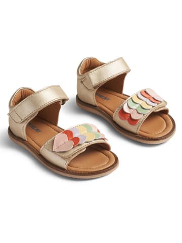 Wheat Leren sandalen goudkleurig