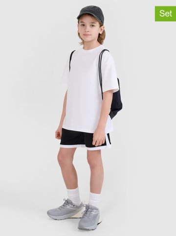 4F 3-delig set: trainingspak & sportbuidel wit/zwart