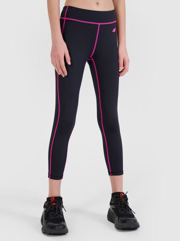 4F Trainingsleggings in Schwarz/ Pink