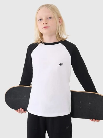 4F Longsleeve in Weiß/ Schwarz