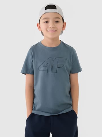 4F Shirt in Anthrazit/ Blau