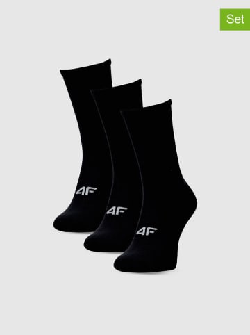 4F 3er-Set: Sportsocken in Schwarz