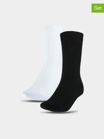 4F 2er-Set: Sportsocken in Weiß/ Schwarz