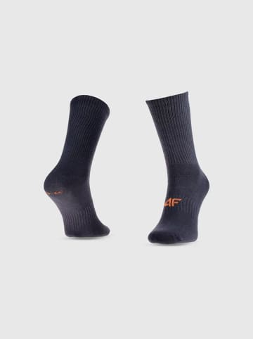 4F 3er-Set: Sportsocken in Orange/ Grau/ Dunkelblau
