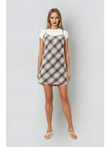 Weekday Kleid in Creme/ Braun