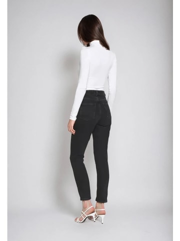 Monki Dżinsy - Slim fit - w kolorze czarnym