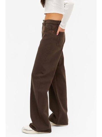 Monki Spijkerbroek - comfort fit - bruin