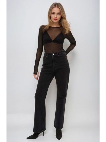 Monki Dżinsy - Regular fit - w kolorze czarnym