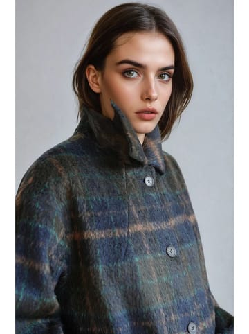 Monki Płaszcz przejściowy w kolorze granatowo-oliwkowym