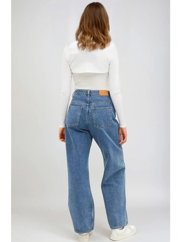 Monki Spijkerbroek - comfort fit - blauw