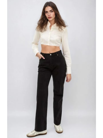 Monki Dżinsy - Regular fit - w kolorze czarnym