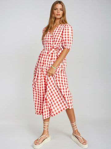 Monki Kleid in Rot/ Weiß