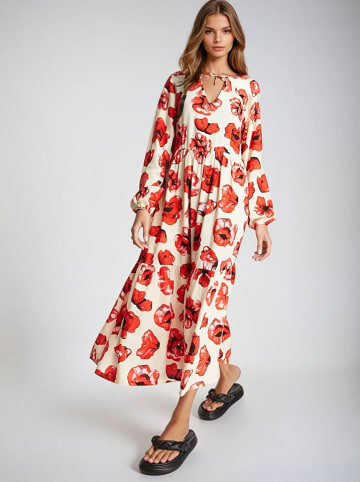 Monki Kleid in Creme/ Rot