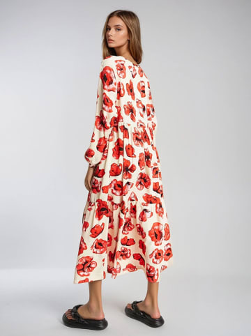 Monki Kleid in Creme/ Rot