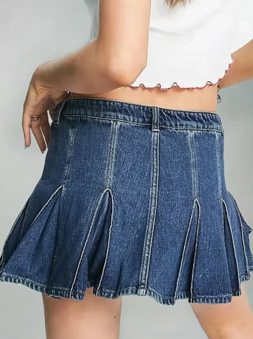 Monki Spijkerrok blauw