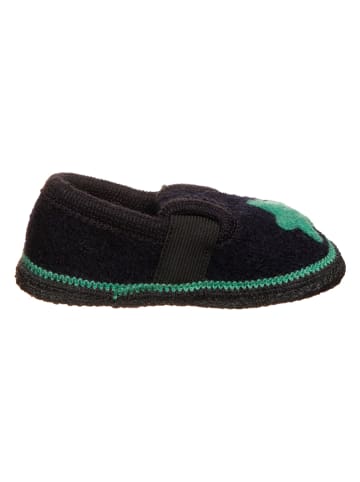 lamino Pantoffels "Stern" donkerblauw/turquoise