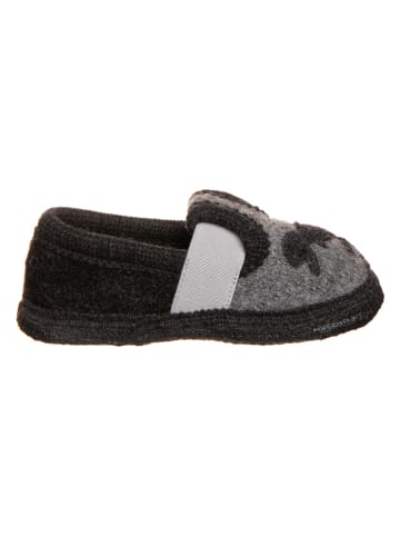 lamino Pantoffels met lamsvacht "Dino" grijs/antraciet
