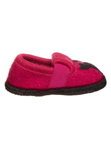 lamino Hausschuhe "Katze" in Pink/ Anthrazit