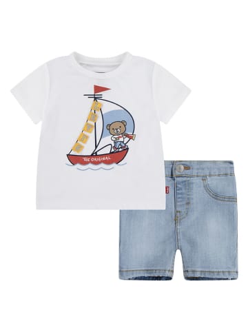 Levi's Kids 2-częściowy zestaw w kolorze biało-niebieskim