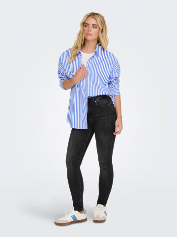 JDY Hemd "Vesper" in Blau/Weiß