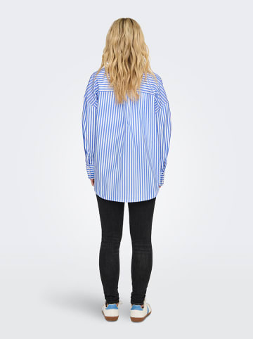 JDY Hemd "Vesper" in Blau/Weiß