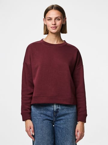 Pieces Sweatshirt "Chilli" in Dunkelrot