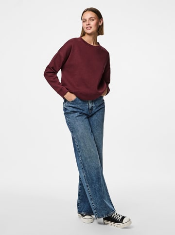 Pieces Sweatshirt "Chilli" in Dunkelrot
