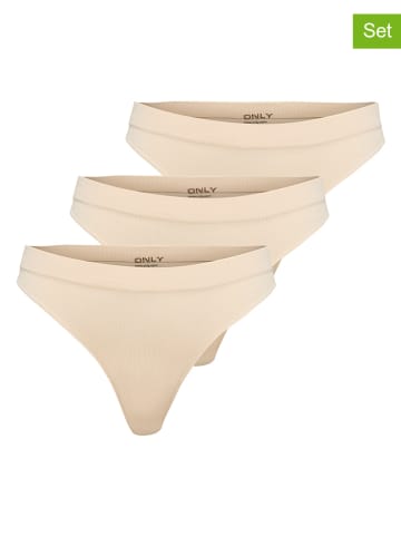ONLY 3er-Set: Strings in Creme