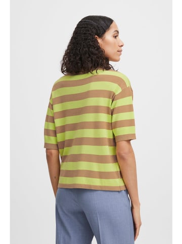b.young Pullover in Grün/ Hellbraun