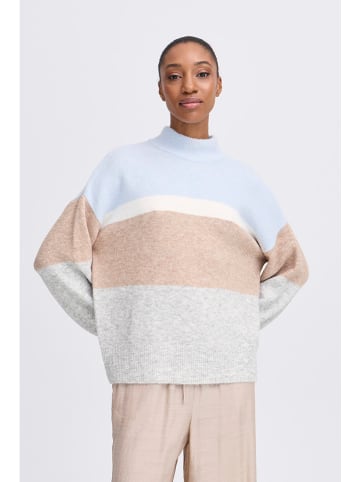 b.young Pullover in Hellblau/ Grau/ Beige