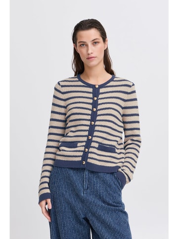 b.young Cardigan in Beige/ Dunkelblau